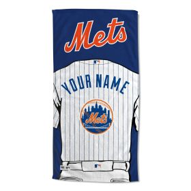 [Personalization Only] OFFICIAL MLB Jersey Personalized Beach Towel - New York Mets