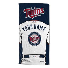 [Personalization Only] OFFICIAL MLB Jersey Personalized Beach Towel - Minnesota Twins