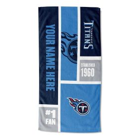 [Personalization Only] OFFICIAL NFL Colorblock Personalized Beach Towel - Titans