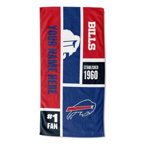 [Personalization Only] OFFICIAL NFL Colorblock Personalized Beach Towel - Bills