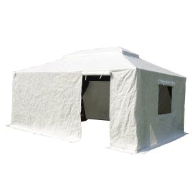 12'x14' Gazebo Cover for Hardtop Gazebos, Outdoor Universal Winter Gazebo Cover with Sidewalls and Mesh Windows