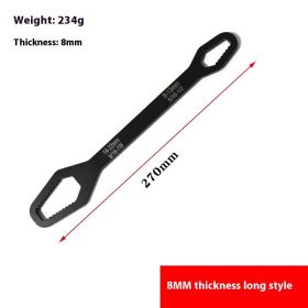 Two-headed Box Wrench 8-22 Multifunctional Non-slip Household Hand Tool (Option: Black 8mm Length 270)