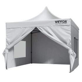 VEVOR 10x10 FT Pop up Canopy with Removable Sidewalls, Instant Canopies Portable Gazebo & Wheeled Bag, UV Resistant Waterproof (Default: Default)